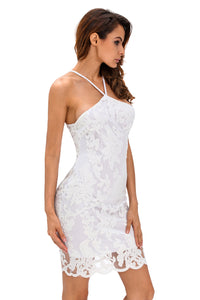 White Lace Floral Luxe Party Dress