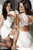 White Lace Inset Irregular Cutout Bodycon Dress