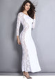 White Lace Maxi Dress with Fish Tail Detail