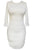 White O Ring Hollow out Back Ruched Dress