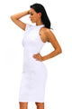 White One Shoulder Ruffle Sleeve Midi Dress