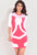 White Rosy Bandage Style Patchwork Bodycon Dress