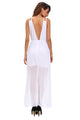 White Sequins Accents Maxi Dress