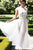 White Sheer Lace Chiffon Evening Dress