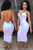 White Sleeveless V-Neck Bodycon Club Dress