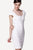 White Square Neck Front-back Full-length Zip Bandage Dress