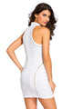White Stylish Hollow Out Halter Dress