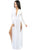 White Super Classy Long Sleeves Double Slit Long Maxi Dress