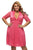 Womens Scalloped Trim Rosy Plus Size Lace Dress