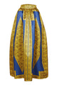 Yellow Blue African Print Maxi Skirt