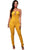 Yellow Deep V Lace-up Faux Suede Strapless Jumpsuit