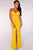 Yellow Plunging Strapless Sexy Slit Gown