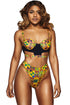 Yellowish African Print Cut out High Waist Swimsuit