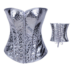 Silver Sexy Corset With G-string  SA-BLL4240 Sexy Lingerie and Corsets and Garters by Sexy Affordable Clothing