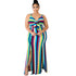 Multi Striped Straps Split Maxi Dress with Bow #Hole