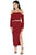 Red Plain 2-in-1 Boat Neck Sexy Nylon Midi DressSA-BLL28149-1 Fashion Dresses and Midi Dress by Sexy Affordable Clothing
