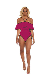 Chic Ruffle Strapless Bodysuit  SA-BLL81190-1 Women's Clothes and Bodysuits by Sexy Affordable Clothing