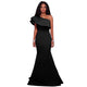 Black Single Sleeve Ponti Gown #Black #Evening Dress SA-BLL5027-2 Fashion Dresses and Evening Dress by Sexy Affordable Clothing