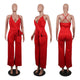 Straps Halter Women's Wide Leg Jumpsuits #Red #Straps #Deep-V SA-BLL55514-3 Women's Clothes and Jumpsuits & Rompers by Sexy Affordable Clothing