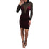 See Through Mesh Long-Sleeve Backless Velvet Dress #Mesh #Backless #See Through