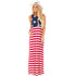 Womens Casual Sleeveless Flag Print Stars And Stripes Maxi Dress #Sleeveless #Stripe #Print