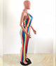 Rainbow Halter Jumpsuit #Sleeveless #Halter SA-BLL55490 Women's Clothes and Jumpsuits & Rompers by Sexy Affordable Clothing