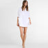White Long Sleeve Pockets Solid Beach Blouse #White #V Neck #Long Sleeve #Knitting