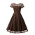 Women's Vintage Short Sleeve Lace Evening Party Swing Dress #Brown SA-BLL36203-3 Fashion Dresses and Skater & Vintage Dresses by Sexy Affordable Clothing