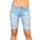 Washing Out Blue Ripped Holes Jean Shorts #Denim #Holes SA-BLL719-1 Women's Clothes and Jeans by Sexy Affordable Clothing