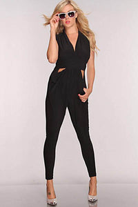 Black V Neck Sexy Jumpsuit  SA-BLL5503-2 Women's Clothes and Jumpsuits & Rompers by Sexy Affordable Clothing