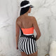 Strapless Top & Black And White Striped Pants #Two Pieces #Strapless #Striped SA-BLL282608 Sexy Clubwear and Pant Sets by Sexy Affordable Clothing