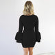 Solid Long Sleeve Knee-Length Dress #Mini Dress #Black SA-BLL2146-3 Fashion Dresses and Mini Dresses by Sexy Affordable Clothing