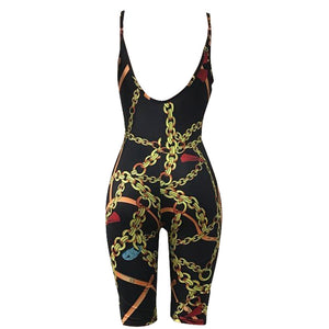 Chains On Lock Romper Suit #Jumpsuit #Backless SA-BLL55418-2 Women's Clothes and Jumpsuits & Rompers by Sexy Affordable Clothing