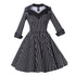Sweetheart Neck Striped Vintage Dress #Black