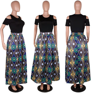 African Print Short Sleeve Blouse and Long Skirt #Short Sleeve #Two Piece #Print #Dashiki #African SA-BLL2432-3 Sexy Clubwear and Skirt Sets by Sexy Affordable Clothing