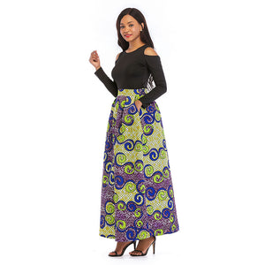 African Print Thicken Long Sleeve Blouse and Long Skirt #Long Sleeve #Two Piece #Print #Dashiki #African SA-BLL2435-6 Sexy Clubwear and Skirt Sets by Sexy Affordable Clothing