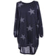 Quirky Batwing Long Sleeve Star Print Tunic Jumper Dress #Blue SA-BLL28238-5 Sexy Clubwear and Club Dresses by Sexy Affordable Clothing