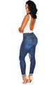 Dark Wash Denim Ripped Skinny Jeans  SA-BLL553 Women's Clothes and Jeans by Sexy Affordable Clothing