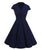 Vintage Short Sleeve Elegant Collar Cocktail Dress #Blue SA-BLL362050-1 Fashion Dresses and Skater & Vintage Dresses by Sexy Affordable Clothing