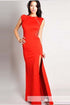 Red Lace See Through Long Evening Dress