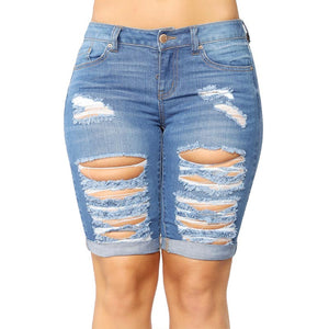 Washing Out Blue Ripped Holes Jean Shorts #Denim #Holes SA-BLL719-2 Women's Clothes and Jeans by Sexy Affordable Clothing