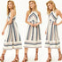 Striped Midi Halter Summer Dress #Halter #Striped