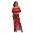 Francoise Red Multi-Color Floral Print Off-The-Shoulder Maxi Dress #Maxi Dress #Red