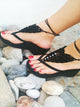 Black Pearl Embellished Crochet Barefoot Sandals  SA-BLL98003-4 Accessories and Sexy Anklets by Sexy Affordable Clothing