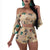 Off The Shoulder Flare Sleeves Printed Two Pieces Suit #Two Pieces #Off Shoulder #Printed #Flare Sleeves SA-BLL282557-1 Sexy Clubwear and Pant Sets by Sexy Affordable Clothing