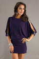 Purple Sexy Column 3/4 Length Long Chiffon Sleeves Short Evening  SA-BLL2320 Sexy Clubwear and Club Dresses by Sexy Affordable Clothing