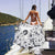Black and White Seabed Colored Woven Round Towel #White #Black #Beach Towel SA-BLL384952 Sexy Swimwear and Beach Towel by Sexy Affordable Clothing