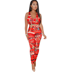 Printing Slim Casual Two-piece Set #Two Pieces #Zipper #Print SA-BLL282572-2 Sexy Clubwear and Pant Sets by Sexy Affordable Clothing