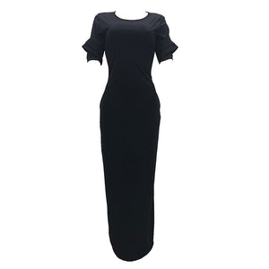 Leisure Round Neck Pocket Design Floor Length Dress #Round Neck #Half Sleeve #Pocket SA-BLL51388-1 Fashion Dresses and Maxi Dresses by Sexy Affordable Clothing