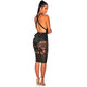 Black Patchwork Lace Hollow-out Sleeveless Elegant Midi Dress #Midi Dress #Black SA-BLL36148-1 Fashion Dresses and Midi Dress by Sexy Affordable Clothing